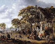 A Village Street Scene Salomon Rombouts